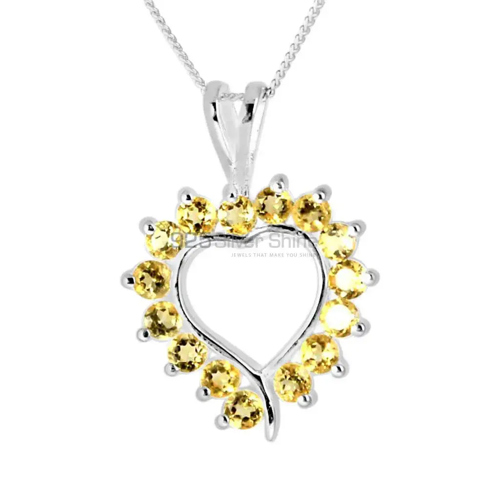 925 Sterling Silver Handmade Pendants In Citrine Gemstone Jewelry 925SP238-8