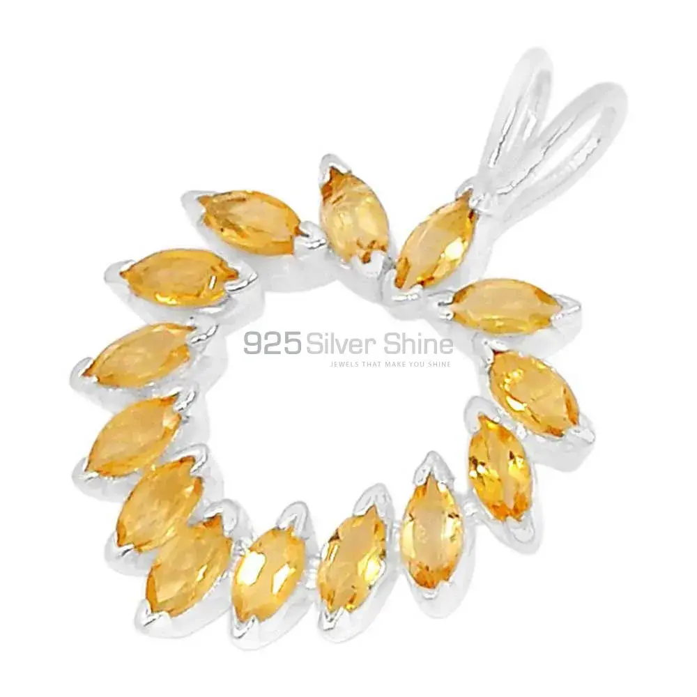 Best Quality 925 Sterling Silver Handmade Pendants In Citrine Gemstone Jewelry 925SSP314-1_0