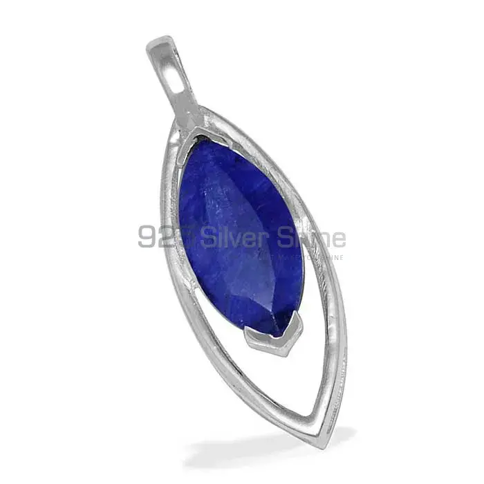 925 Sterling Silver Handmade Pendants In Lapis Gemstone Jewelry 925SP1476_1