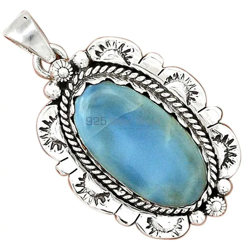 925 Sterling Silver Handmade Pendants In Larimar Gemstone Jewelry 925SP086-5_0