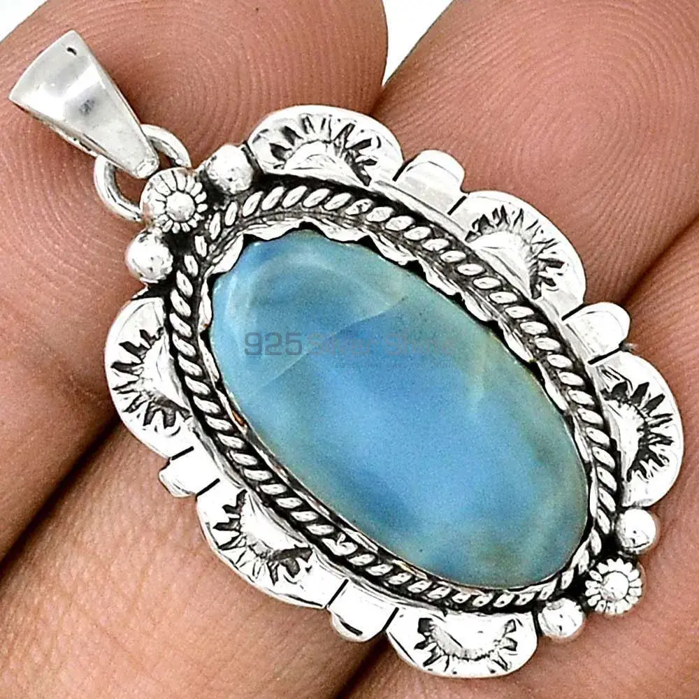 925 Sterling Silver Handmade Pendants In Larimar Gemstone Jewelry 925SP086-5_1