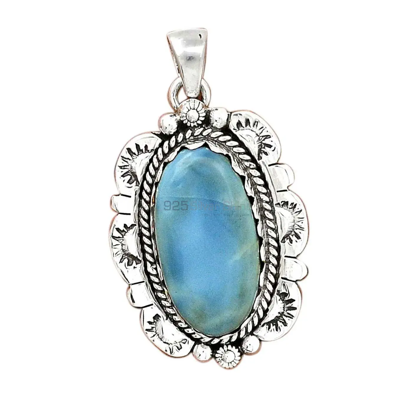 925 Sterling Silver Handmade Pendants In Larimar Gemstone Jewelry 925SP086-5_2