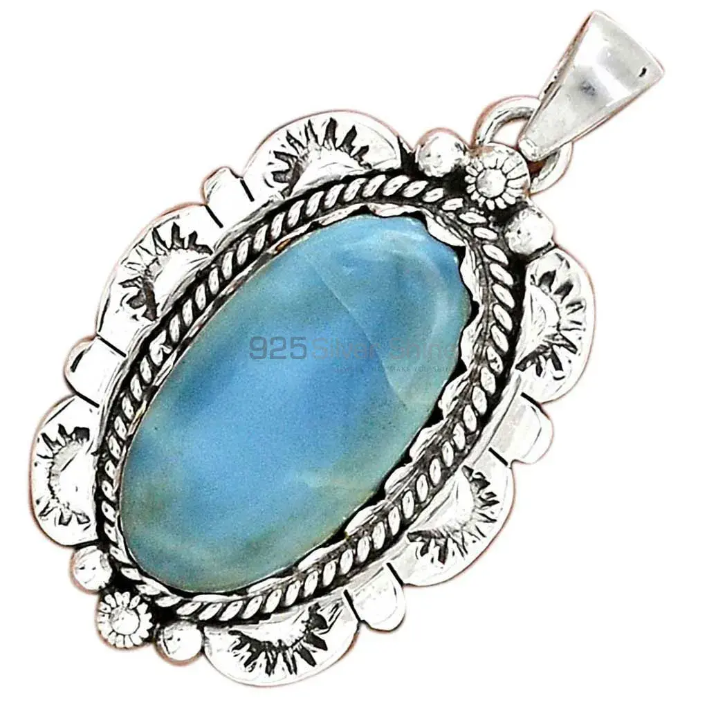 925 Sterling Silver Handmade Pendants In Larimar Gemstone Jewelry 925SP086-5_3