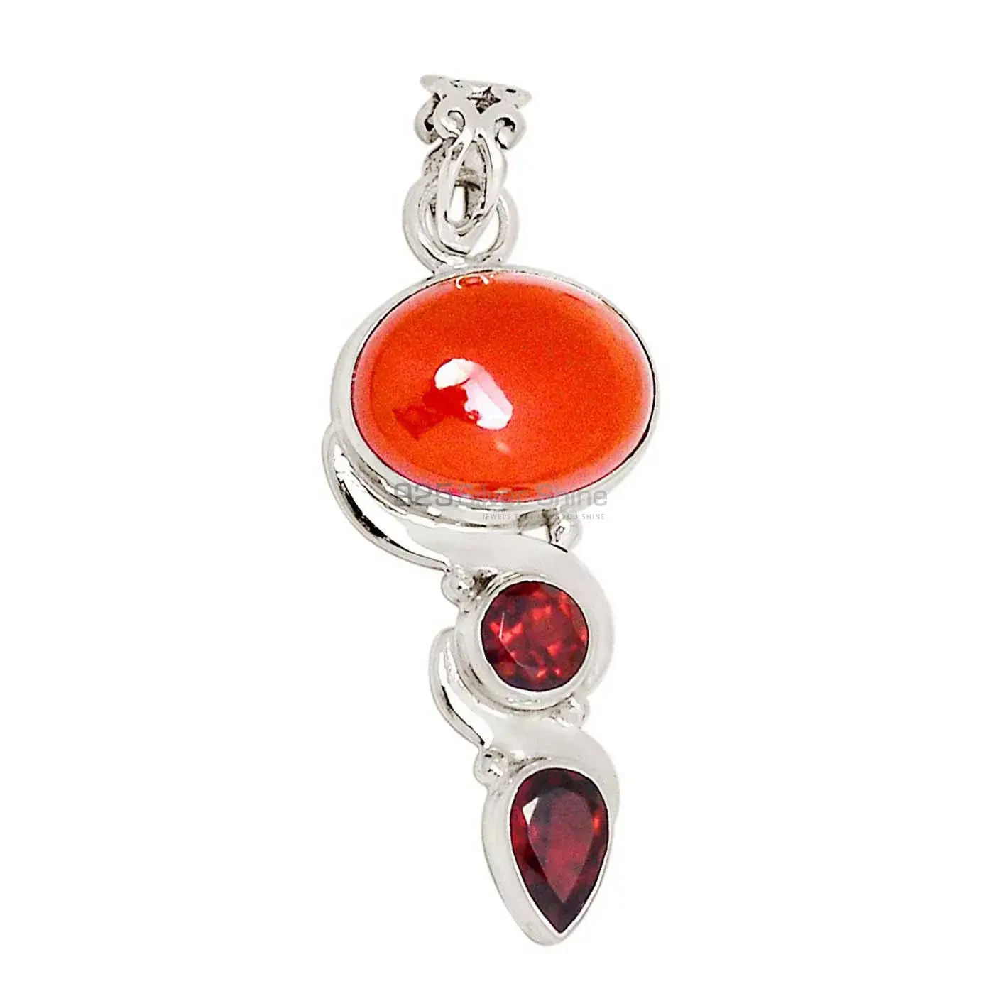 Best Quality 925 Sterling Silver Handmade Pendants In Multi Gemstone Jewelry 925SP108-2_0