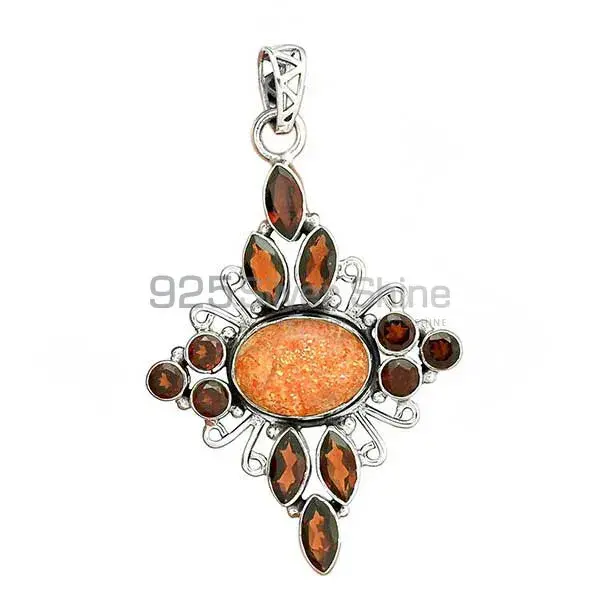 Best Quality 925 Sterling Silver Handmade Pendants In Multi Gemstone Jewelry 925SP36-1_0