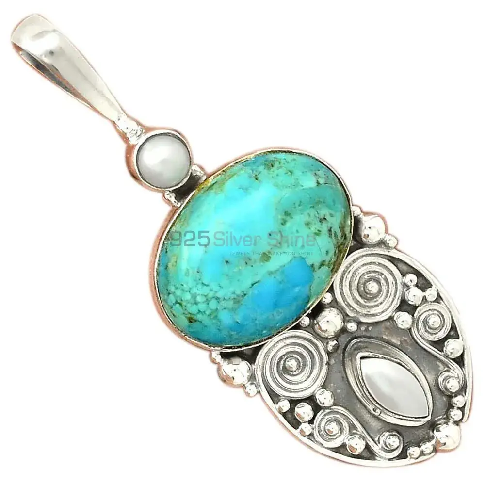 Best Quality 925 Sterling Silver Handmade Pendants In Multi Gemstone Jewelry 925SP63-4