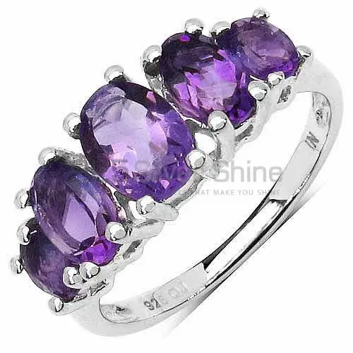 925 Sterling Silver Handmade Rings In Amethyst Gemstone Jewelry 925SR3237_0