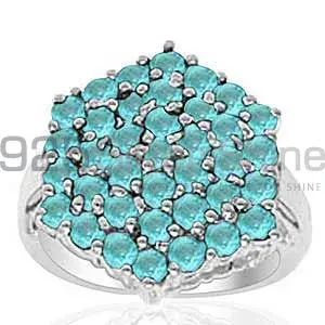 925 Sterling Silver Handmade Rings In Blue Topaz Gemstone Jewelry 925SR2028