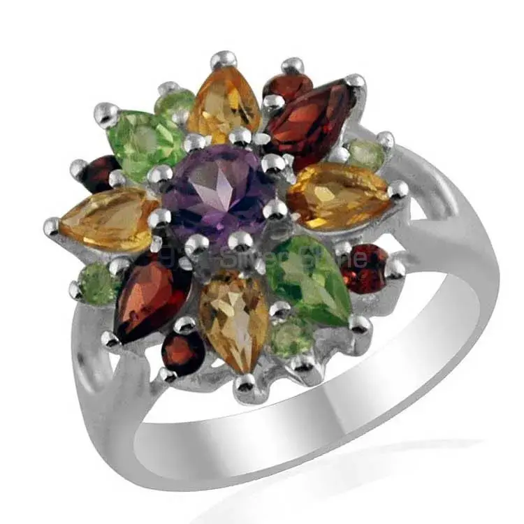 925 Sterling Silver Handmade Rings In Multi Gemstone Jewelry 925SR1408_1