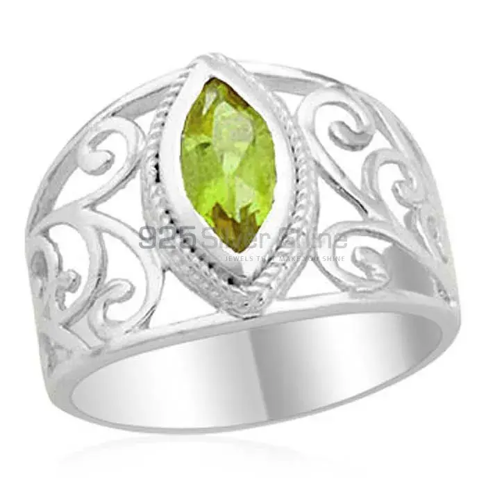 Peridot Birthstone Sterling Silver Filigree Rings 925SR1803