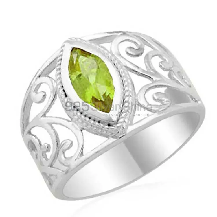 Peridot Birthstone Sterling Silver Filigree Rings 925SR1803_0