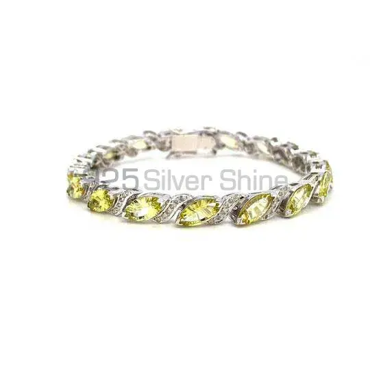 Best Quality 925 Sterling Silver Handmade Tennis Bracelets In Citrine Gemstone Jewelry 925SB210