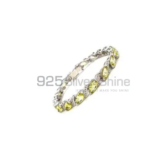 925 Sterling Silver Handmade Tennis Bracelets In Citrine Gemstone Jewelry 925SB210_0