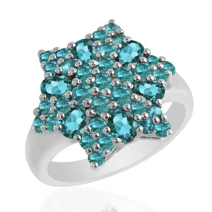 Best Quality 925 Sterling Silver Rings In Blue Topaz Gemstone Jewelry 925SR1721