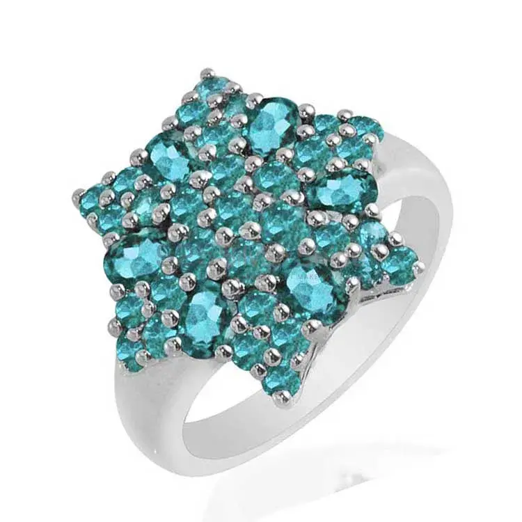 925 Sterling Silver Rings In Blue Topaz Gemstone Jewelry 925SR1721_1