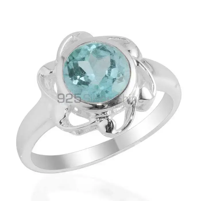 Best Quality 925 Sterling Silver Rings In Blue Topaz Gemstone Jewelry 925SR2104