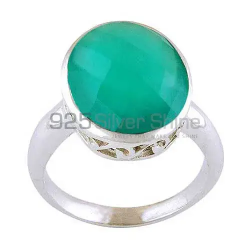 Best Quality 925 Sterling Silver Rings In Green Onyx Gemstone Jewelry 925SR4059