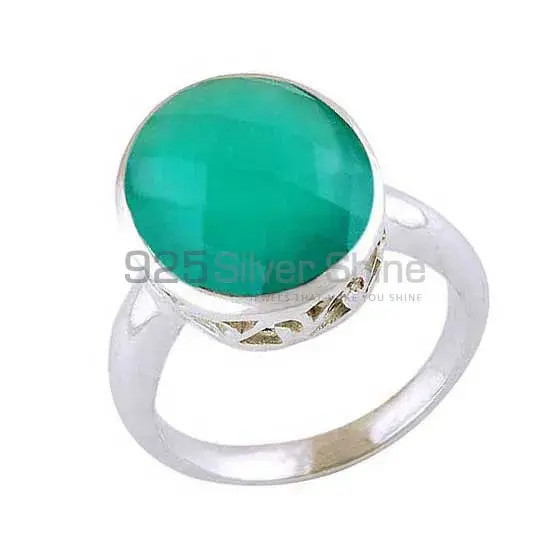 Best Quality 925 Sterling Silver Rings In Green Onyx Gemstone Jewelry 925SR4059_0