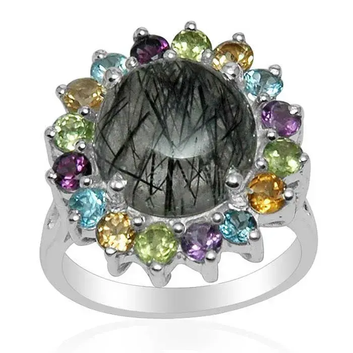 Best Quality 925 Sterling Silver Rings In Multi Gemstone Jewelry 925SR1484