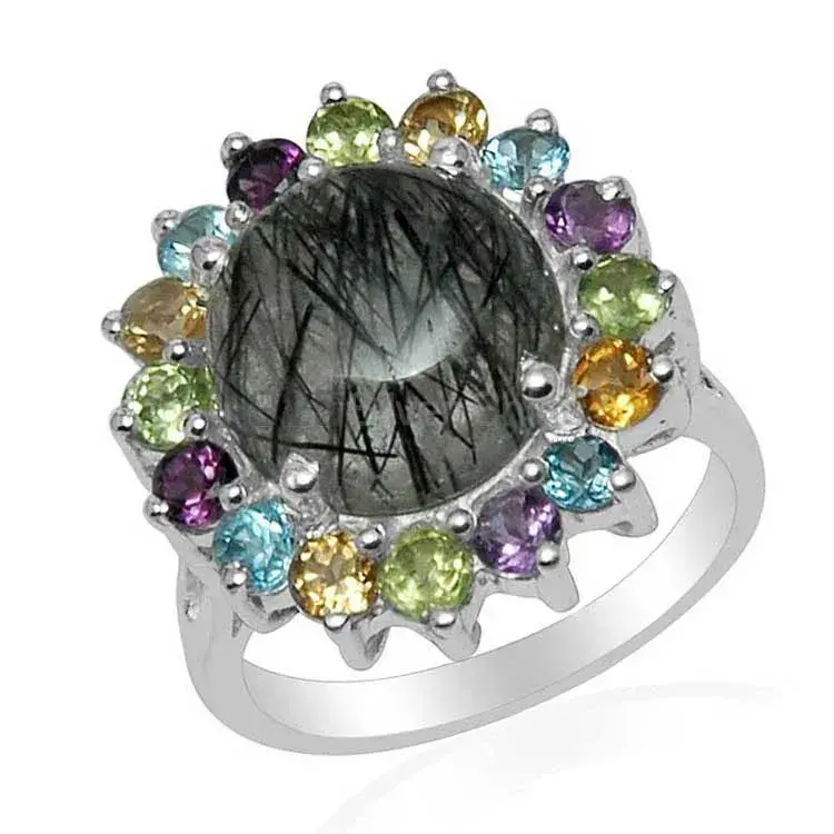 Best Quality 925 Sterling Silver Rings In Multi Gemstone Jewelry 925SR1484_0