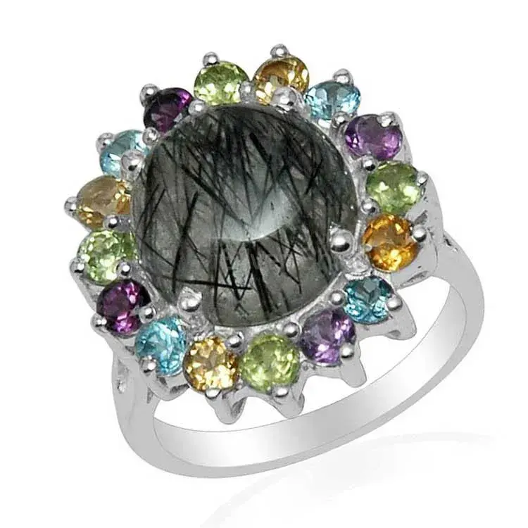 925 Sterling Silver Rings In Multi Gemstone Jewelry 925SR1484_1