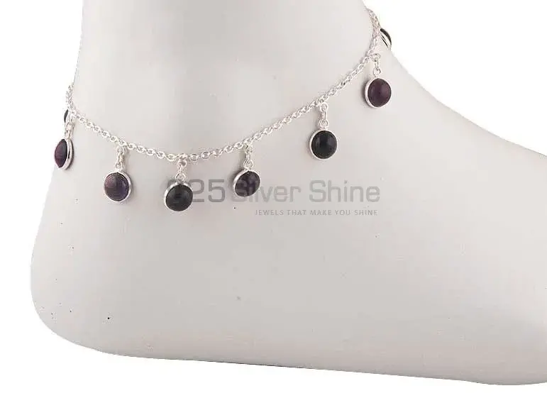 Best Quality Amethyst Gemstone Anklet In Solid Silver Jewelry