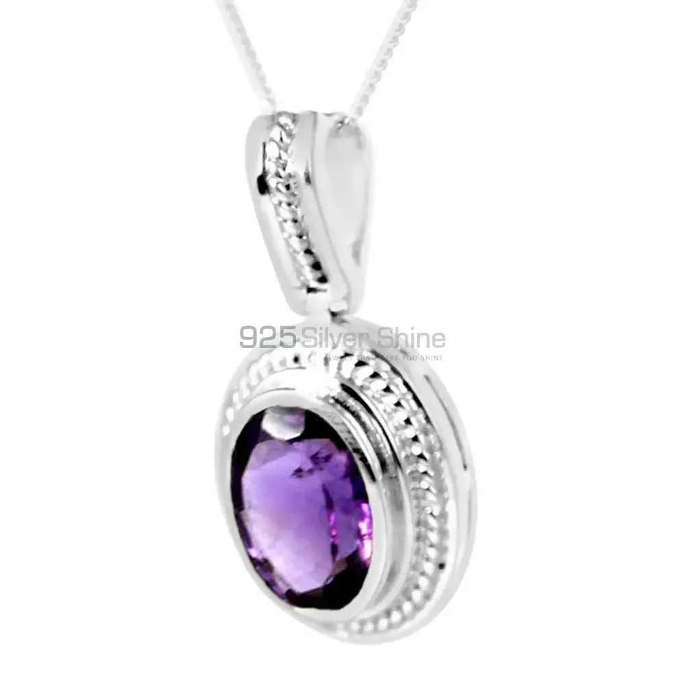Best Quality Amethyst Gemstone Handmade Pendants In Solid Sterling Silver Jewelry 925SP235-4