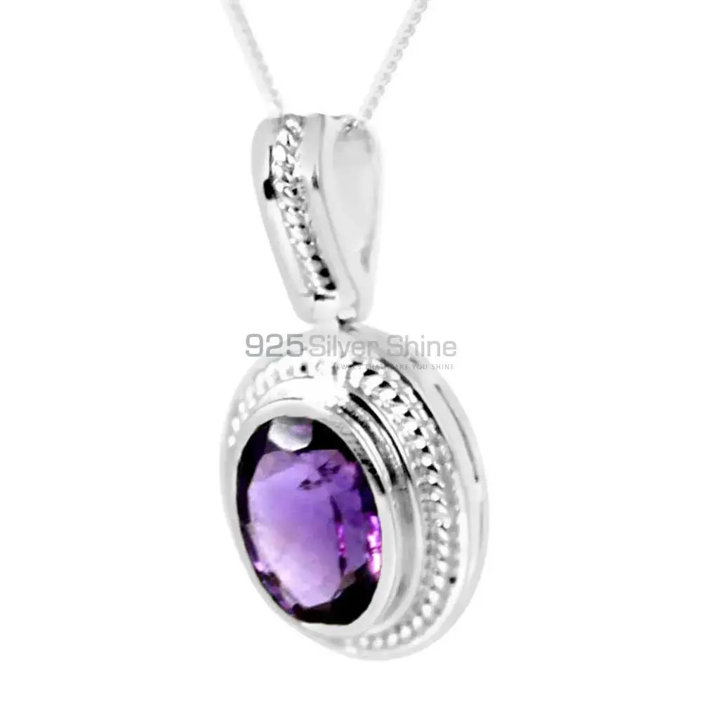 Amethyst Gemstone Handmade Pendants In Solid Sterling Silver Jewelry 925SP235-4_0