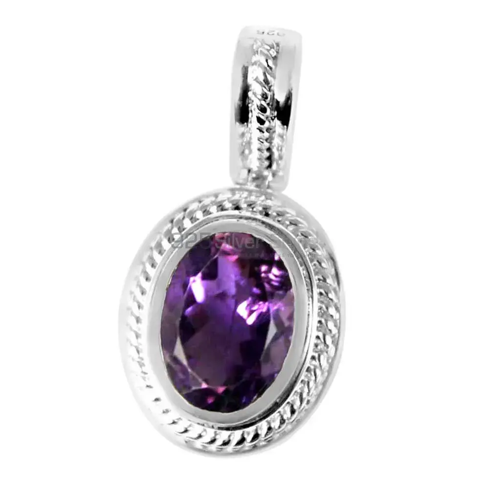Best Quality Amethyst Gemstone Handmade Pendants In Solid Sterling Silver Jewelry 925SP235-4_0