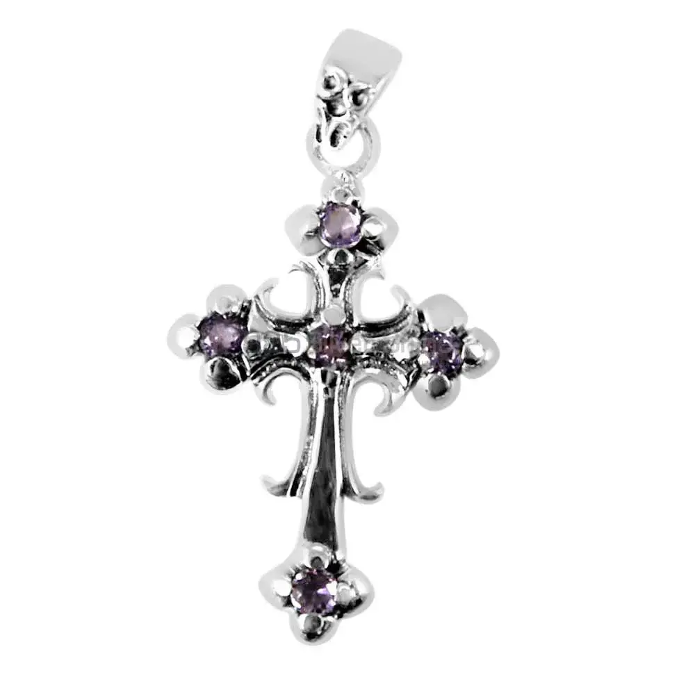 Amethyst Gemstone Pendants In 925 Fine Silver Jewelry 925SP265-7_1