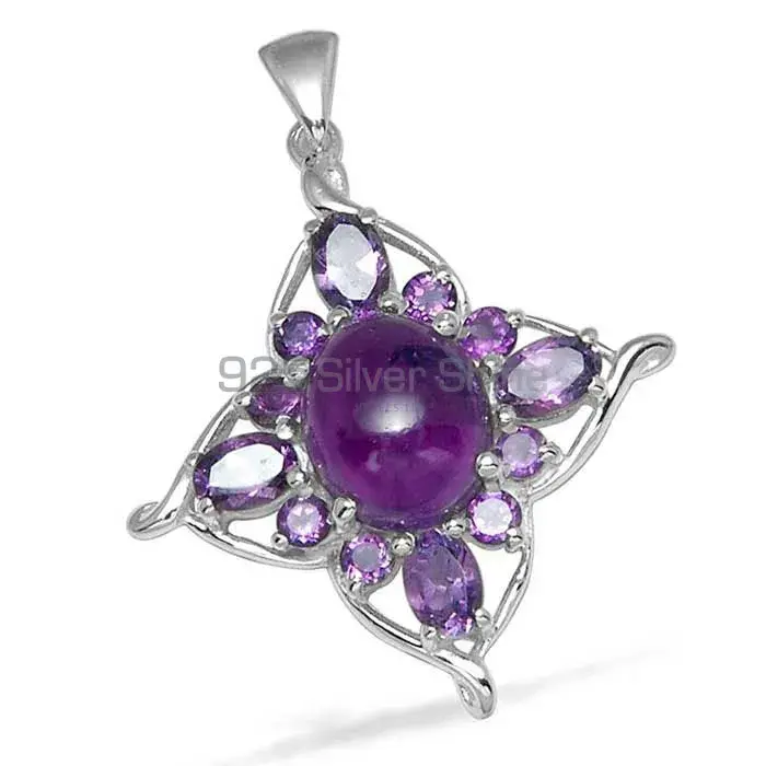 Amethyst Gemstone Pendants In Fine Sterling Silver Jewelry 925SP1463_1