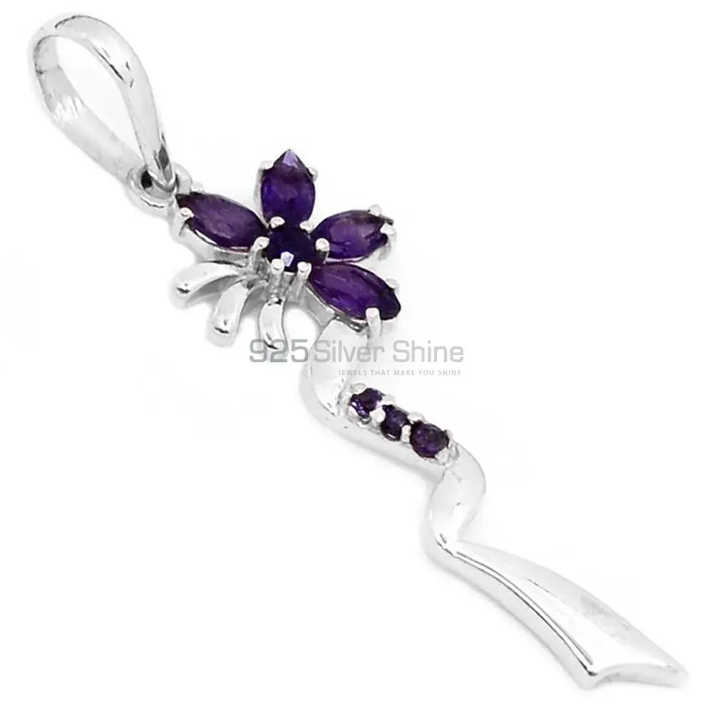 Amethyst Gemstone Pendants In Fine Sterling Silver Jewelry 925SP212-2_1
