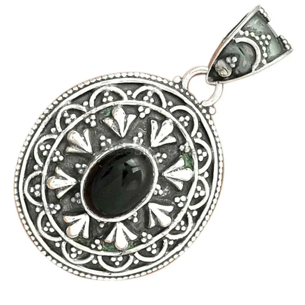 Best Quality Black Onyx Gemstone Pendants Suppliers In 925 Fine Silver Jewelry 925SP27-2_2