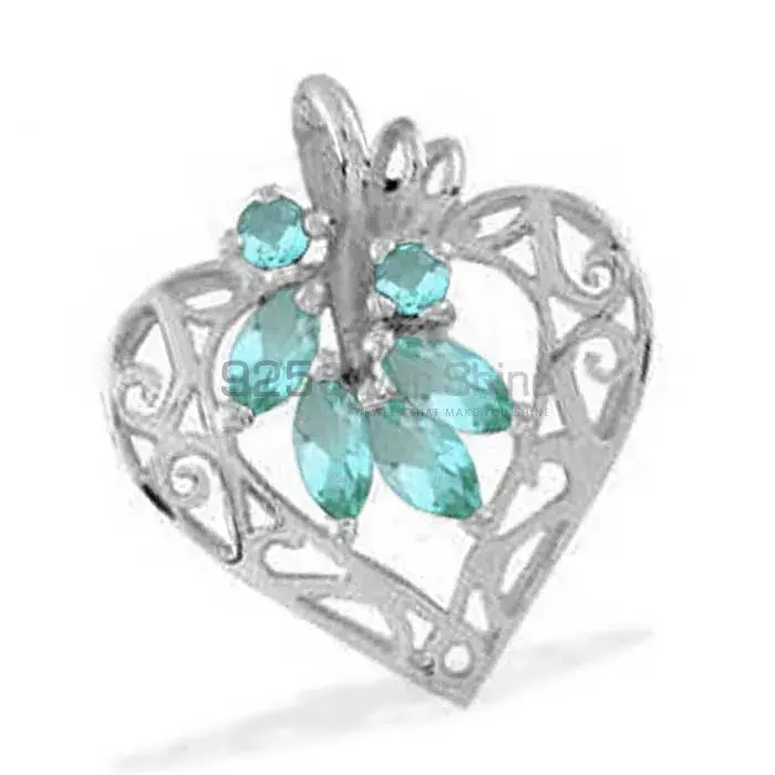 Best Quality Blue Topaz Gemstone Handmade Pendants In 925 Sterling Silver Jewelry 925SP1651_0