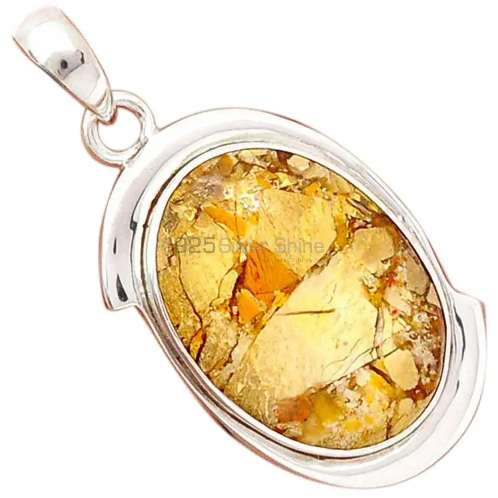 Brecciated Mookaite Gemstone Pendants In 925 Fine Silver Jewelry 925SP175_0