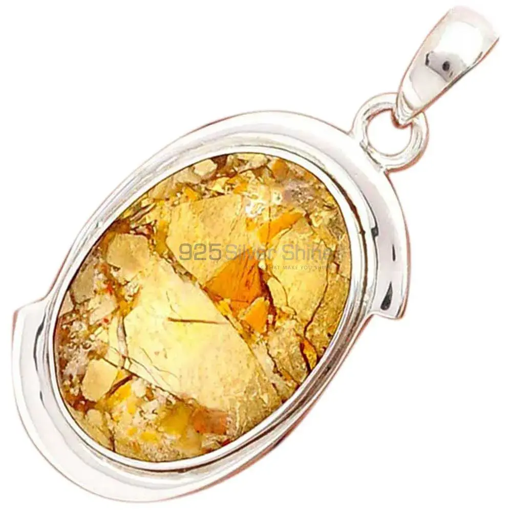 Brecciated Mookaite Gemstone Pendants In 925 Fine Silver Jewelry 925SP175_1
