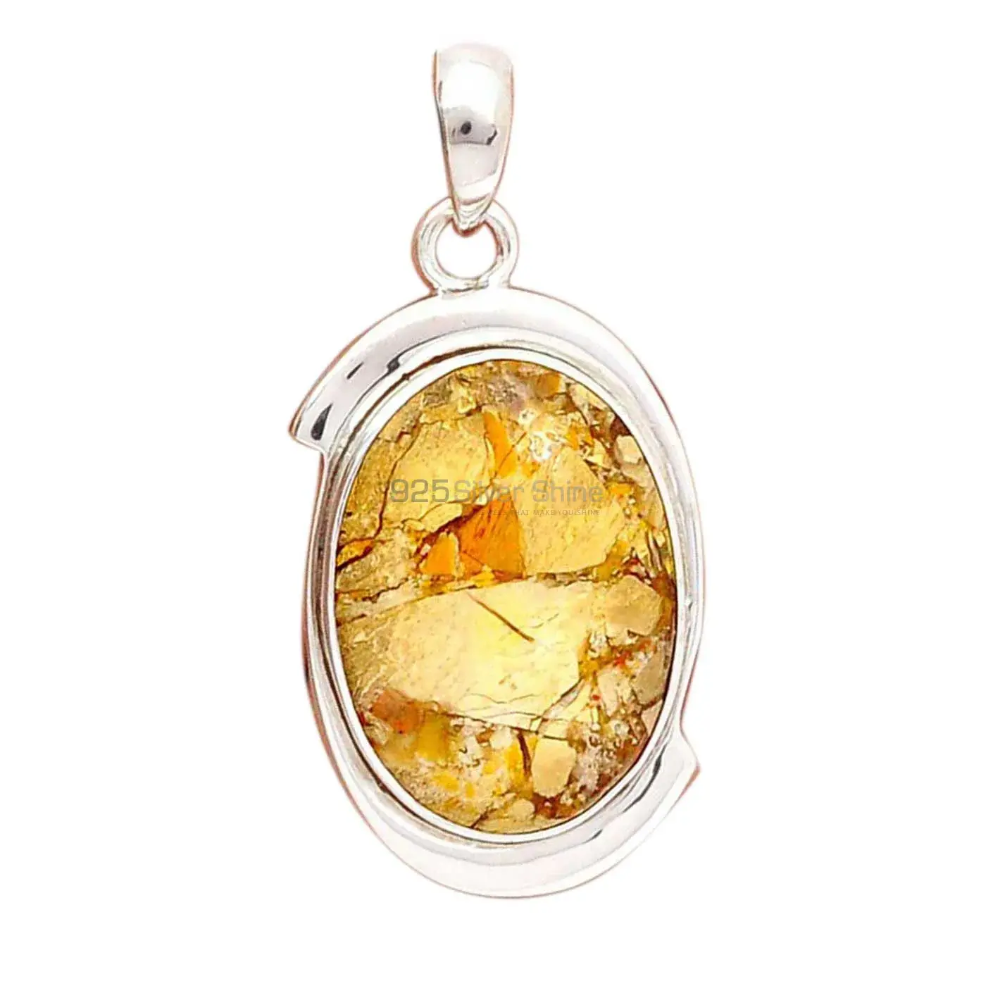 Brecciated Mookaite Gemstone Pendants In 925 Fine Silver Jewelry 925SP175_2