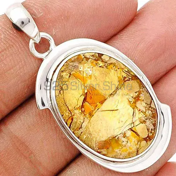 Brecciated Mookaite Gemstone Pendants In 925 Fine Silver Jewelry 925SP175_3