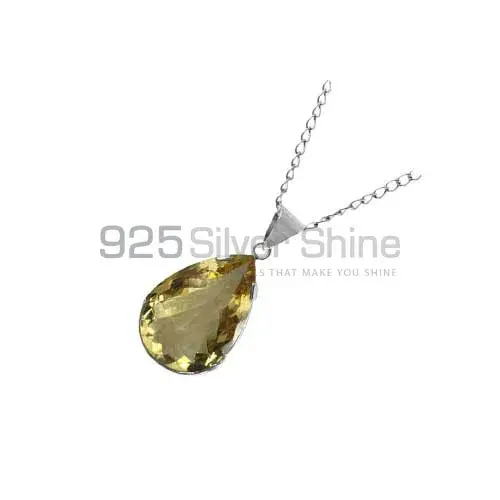 Champagne Quartz Gemstone Pendants In Fine Sterling Silver Jewelry 925SP188_1
