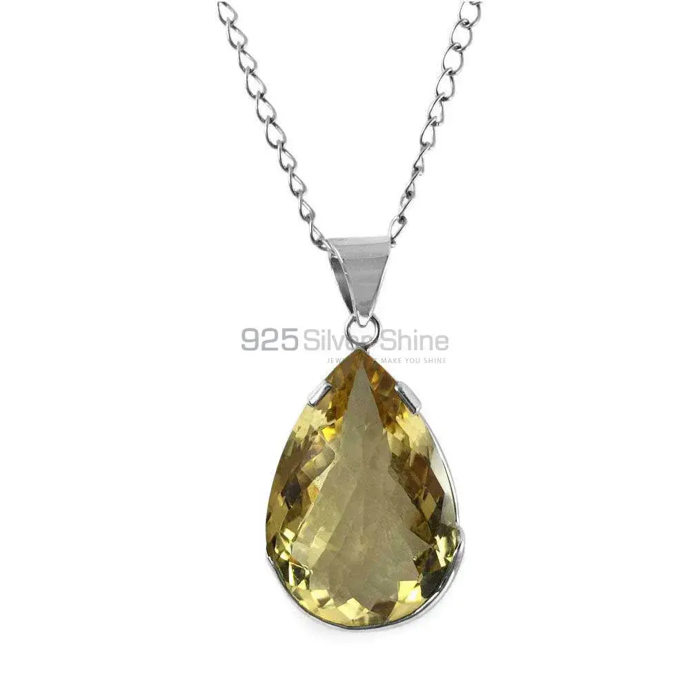 Best Quality Champagne Quartz Gemstone Pendants Wholesaler In Fine Sterling Silver Jewelry 925SP188_1