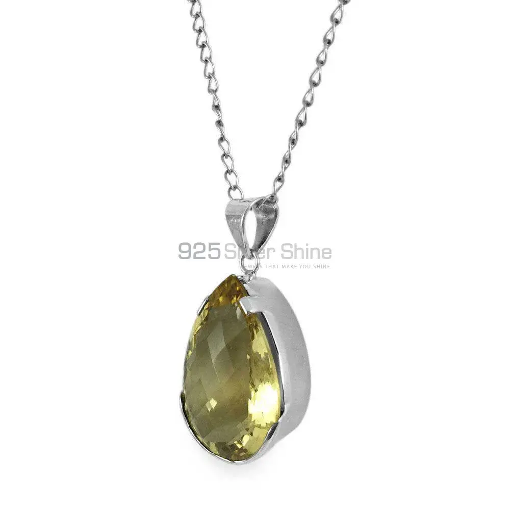 Best Quality Champagne Quartz Gemstone Pendants Wholesaler In Fine Sterling Silver Jewelry 925SP188_2