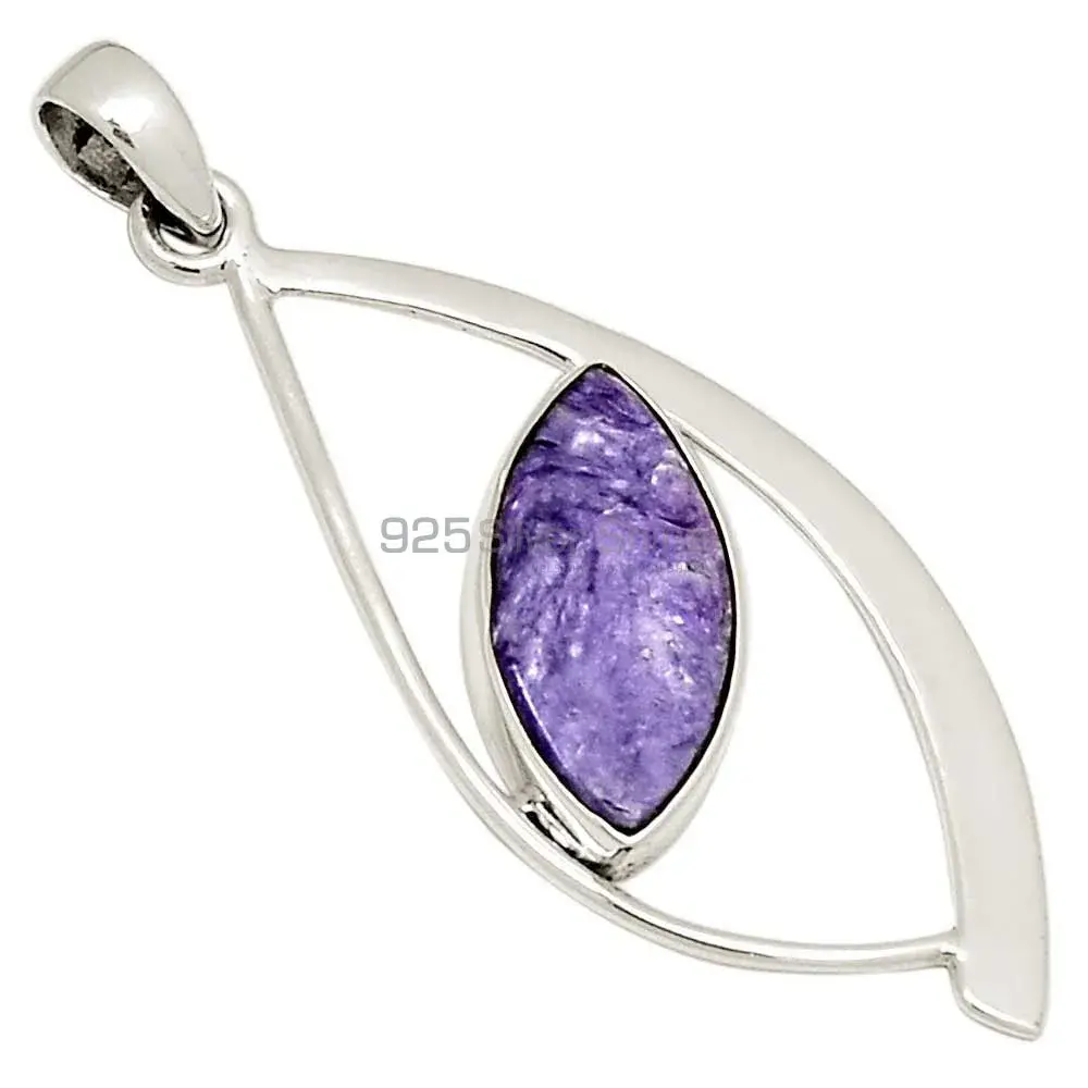 Charoite Gemstone Handmade Pendants In Solid Sterling Silver Jewelry 925SP122-1_0
