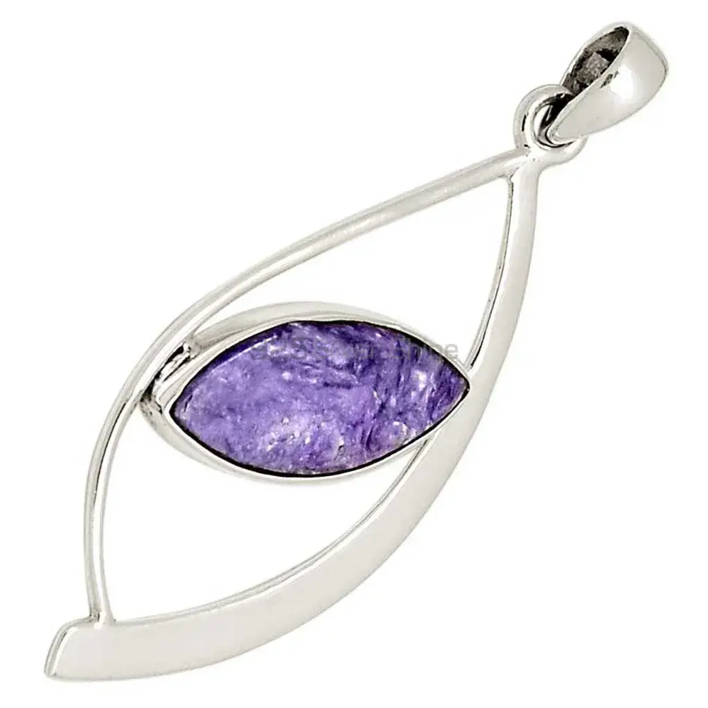 Charoite Gemstone Handmade Pendants In Solid Sterling Silver Jewelry 925SP122-1_2