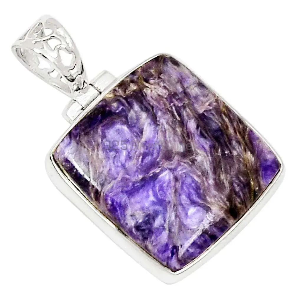 Charoite Gemstone Handmade Pendants In Solid Sterling Silver Jewelry 925SP182_0