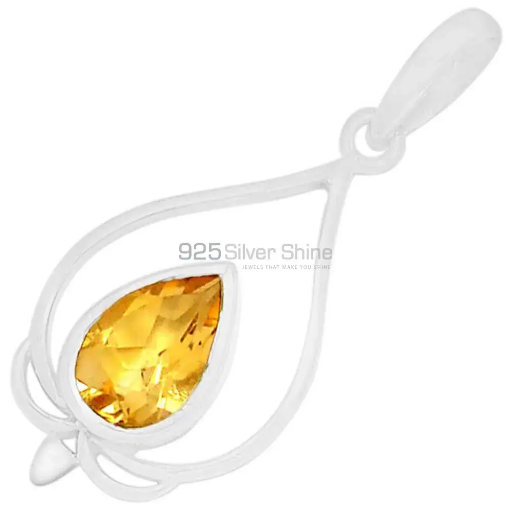 Citrine Gemstone Handmade Pendants In 925 Sterling Silver Jewelry 925SP274-3_0