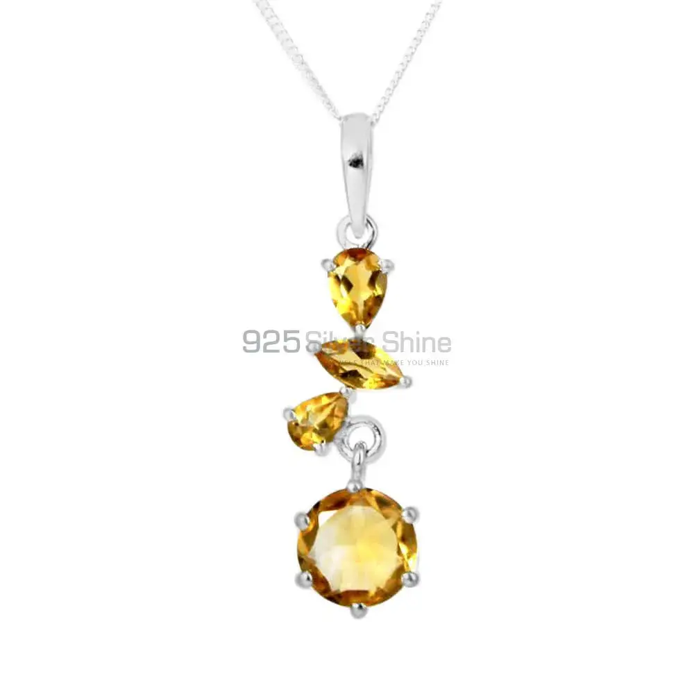 Best Quality Citrine Gemstone Handmade Pendants In Solid Sterling Silver Jewelry 925SP211-3