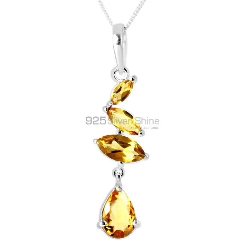 Citrine Gemstone Handmade Pendants In Solid Sterling Silver Jewelry 925SP219-3_0