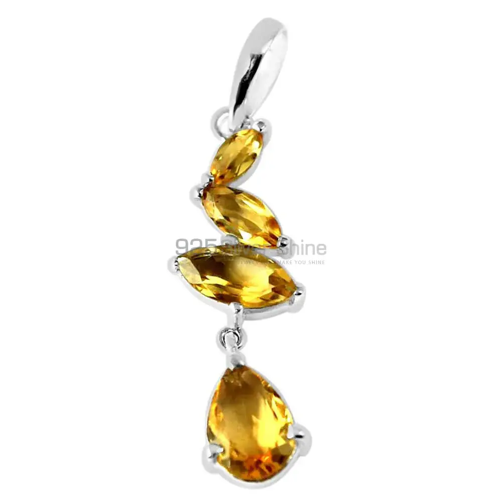 Citrine Gemstone Handmade Pendants In Solid Sterling Silver Jewelry 925SP219-3_1