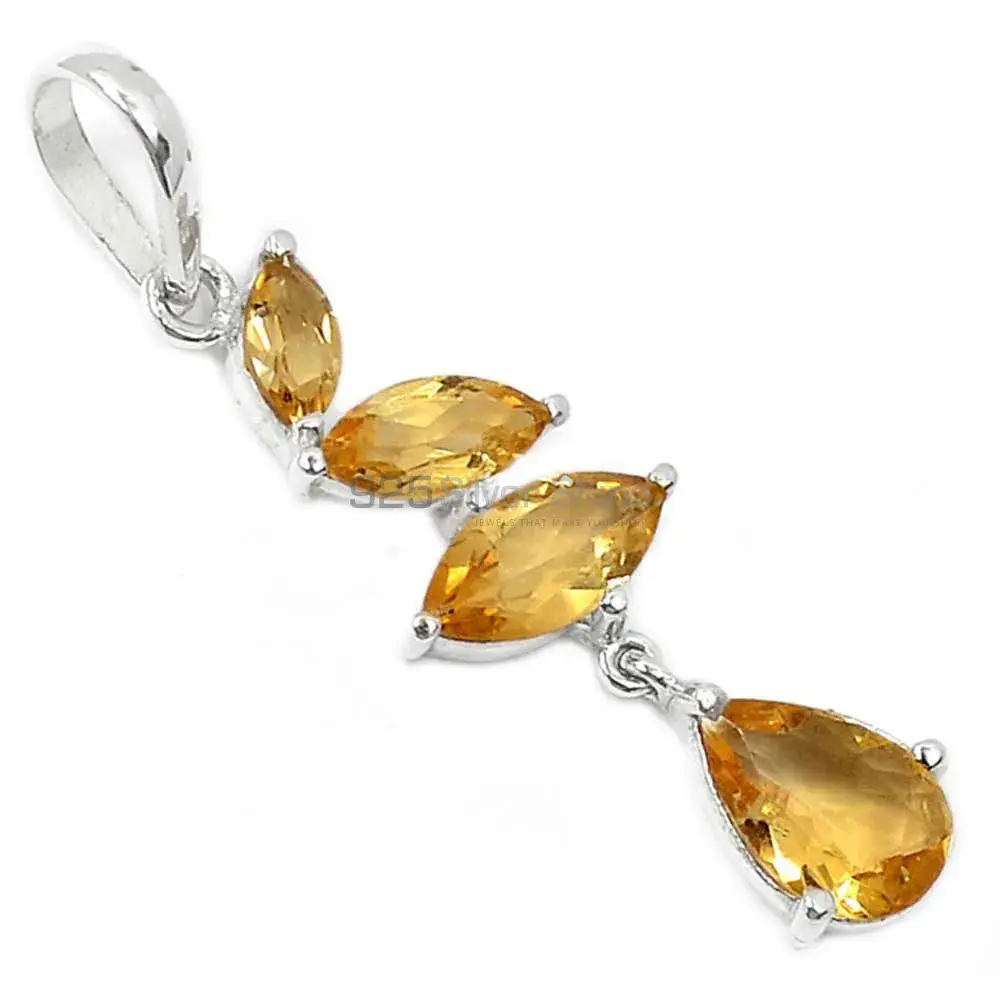 Best Quality Citrine Gemstone Handmade Pendants In Solid Sterling Silver Jewelry 925SP219-3_1