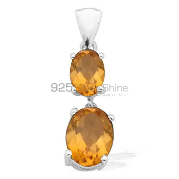 Best Quality Citrine Gemstone Pendants Suppliers In 925 Fine Silver Jewelry 925SP1550